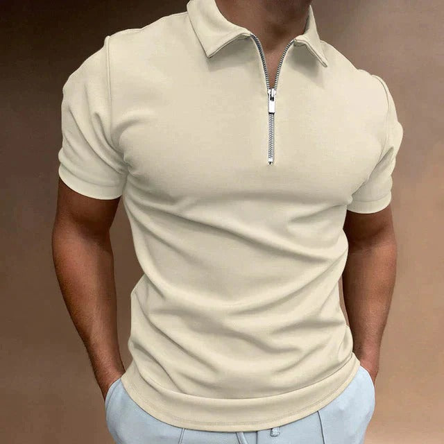 Polo à Manches Courtes avec Fermeture Éclair pour Homme | Idéal pour les Tenues Décontractées
