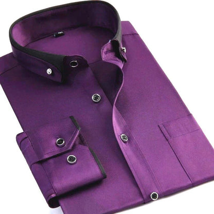 Chemise à Manches Longues avec Col Rabattu pour Homme | Idéale pour le Travail ou les Occasions Formelles