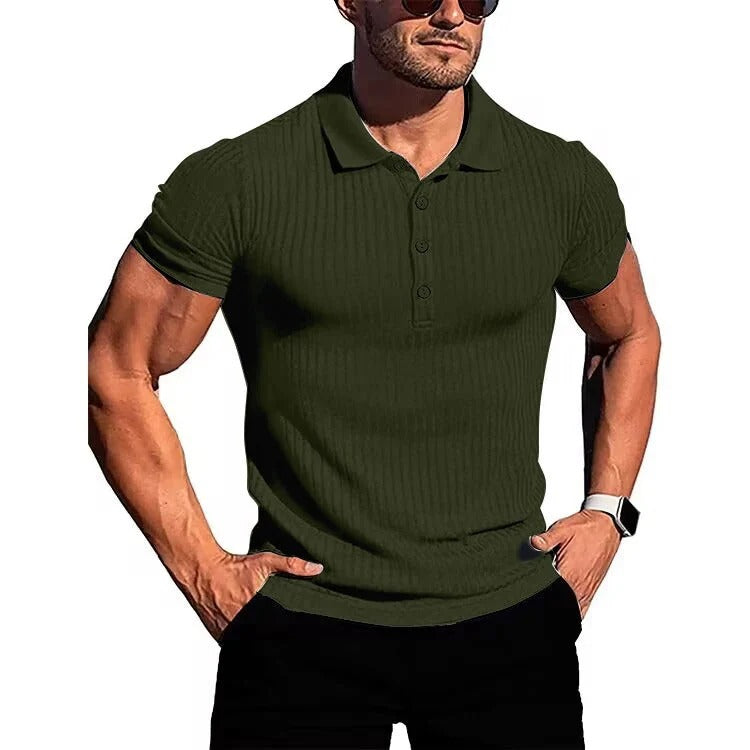 Polo À Manches Courtes Avec Motif Rayé Vertical Pour Homme | Idéal Pour Le Quotidien Et Les Activités Sportives