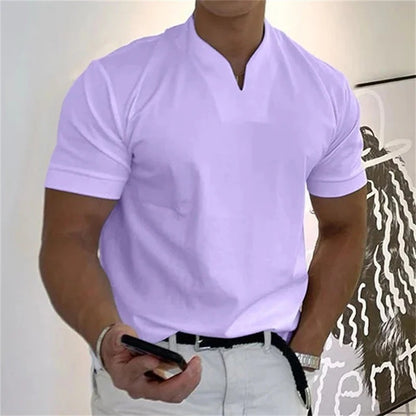 T-Shirt De Sport À Manches Courtes Avec Col En V Pour Homme | Idéal Pour Le Sport Et Les Activités Quotidiennes