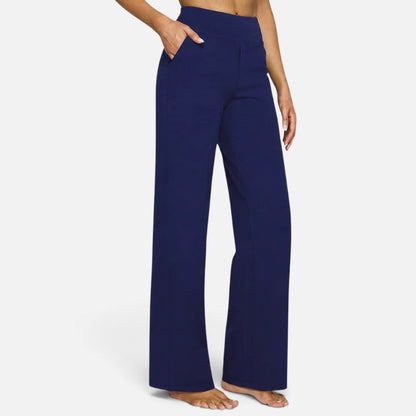 Pantalon taille haute à jambes larges pour femme | Idéal pour l’automne