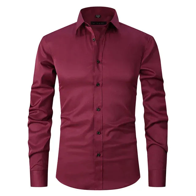 Chemise Homme Slim-Fit | Sans Repassage | Tissu Extensible Confort