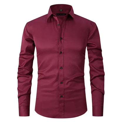 Chemise Homme Slim-Fit | Sans Repassage | Tissu Extensible Confort