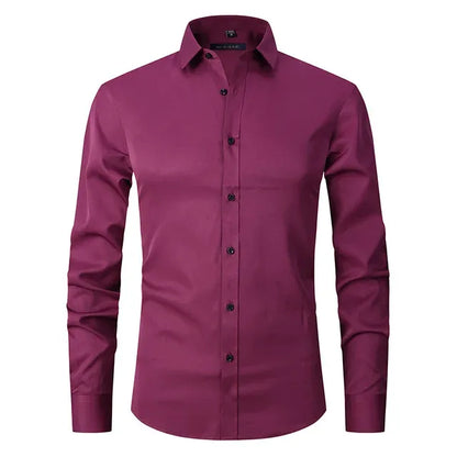 Chemise Homme Slim-Fit | Sans Repassage | Tissu Extensible Confort