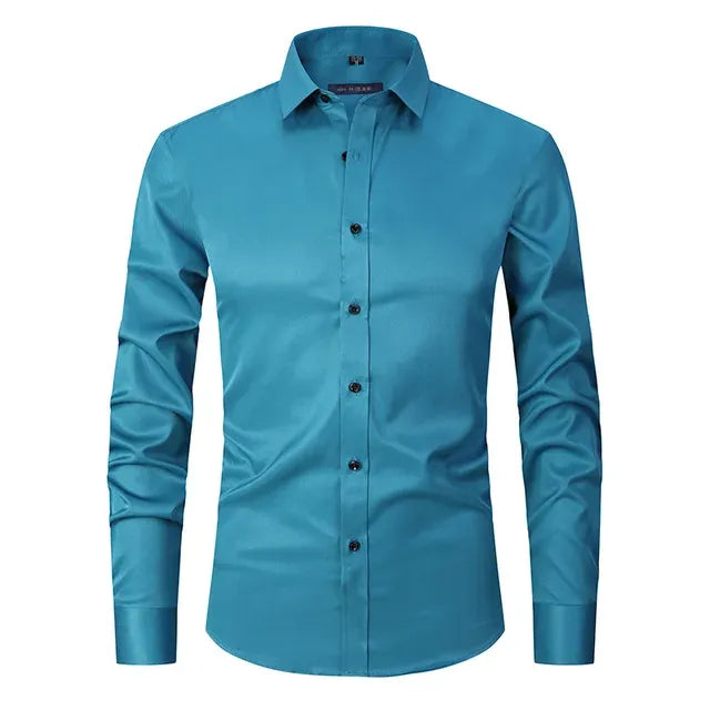 Chemise Homme Slim-Fit | Sans Repassage | Tissu Extensible Confort