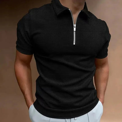 Polo à Manches Courtes avec Fermeture Éclair pour Homme | Idéal pour les Tenues Décontractées