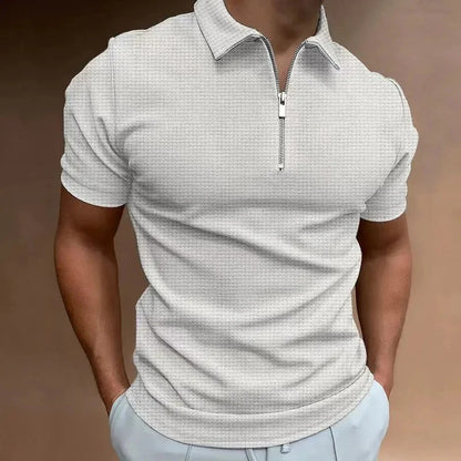 Polo à Manches Courtes avec Fermeture Éclair pour Homme | Idéal pour les Tenues Décontractées