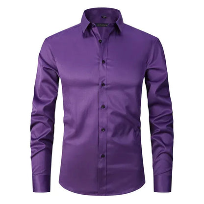 Chemise Homme Slim-Fit | Sans Repassage | Tissu Extensible Confort