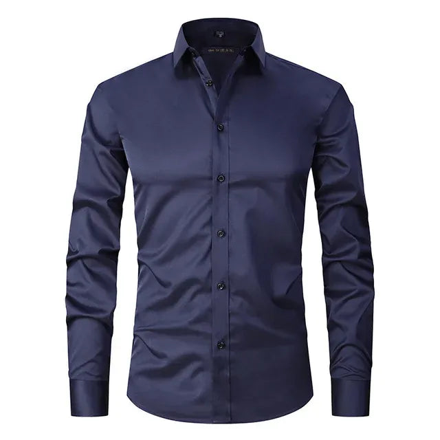 Chemise Homme Slim-Fit | Sans Repassage | Tissu Extensible Confort