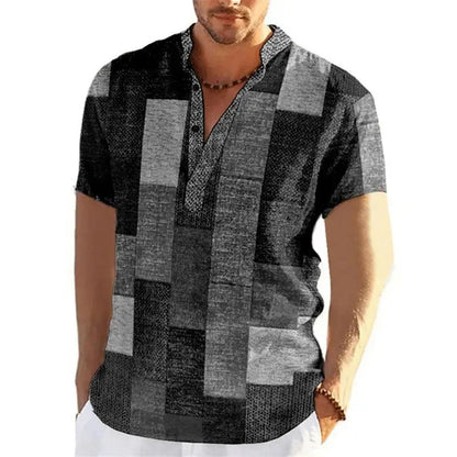 Chemise à Motif Patchwork 3D pour Homme Grande Taille | Idéale pour le Printemps ou l’Été