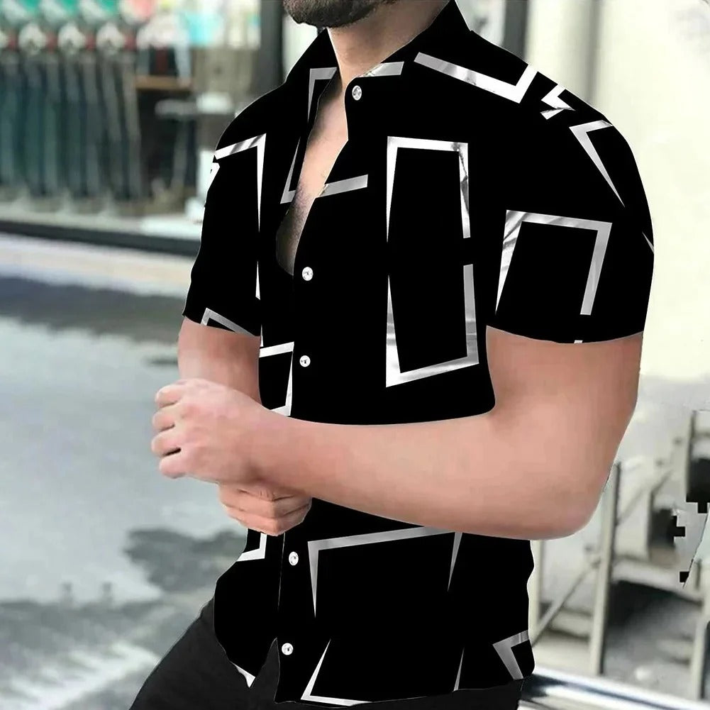 Chemise à Imprimé Floral et Rayé pour Homme Grande Taille | Idéale pour l’Été