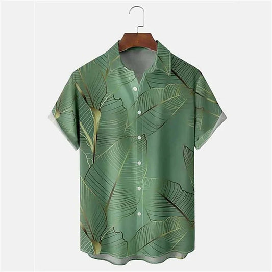 Chemise à Imprimé Tropical pour Homme Grande Taille | Idéale pour la Plage en Été