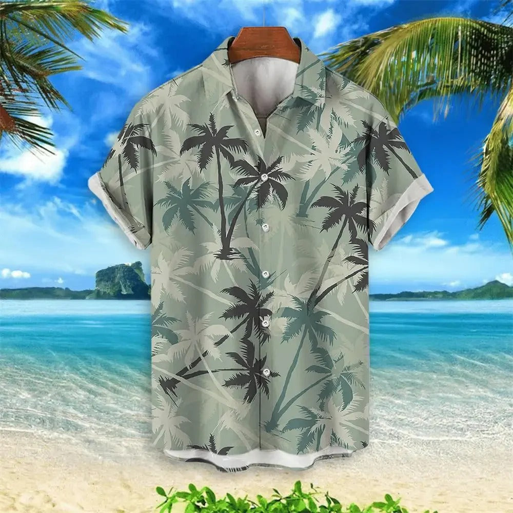 Chemise à Imprimé Grue Tropicale pour Homme Grande Taille | Idéale pour la Plage ou les Sorties Estivales