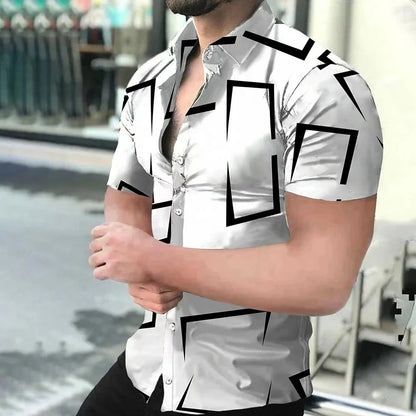 Chemise à Imprimé Floral et Rayé pour Homme Grande Taille | Idéale pour l’Été
