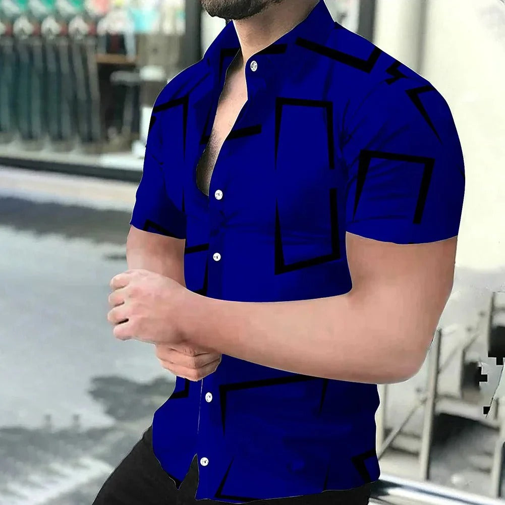 Chemise à Imprimé Floral et Rayé pour Homme Grande Taille | Idéale pour l’Été