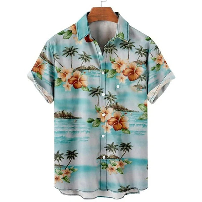Chemise à Imprimé Tropical pour Homme Grande Taille | Idéale pour la Plage en Été