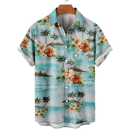 Chemise à Imprimé Tropical pour Homme Grande Taille | Idéale pour la Plage en Été