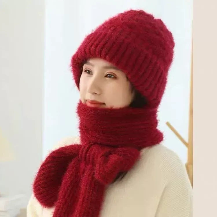 Bonnet avec Écharpe Intégrée pour Adultes | Idéal pour L’Hiver