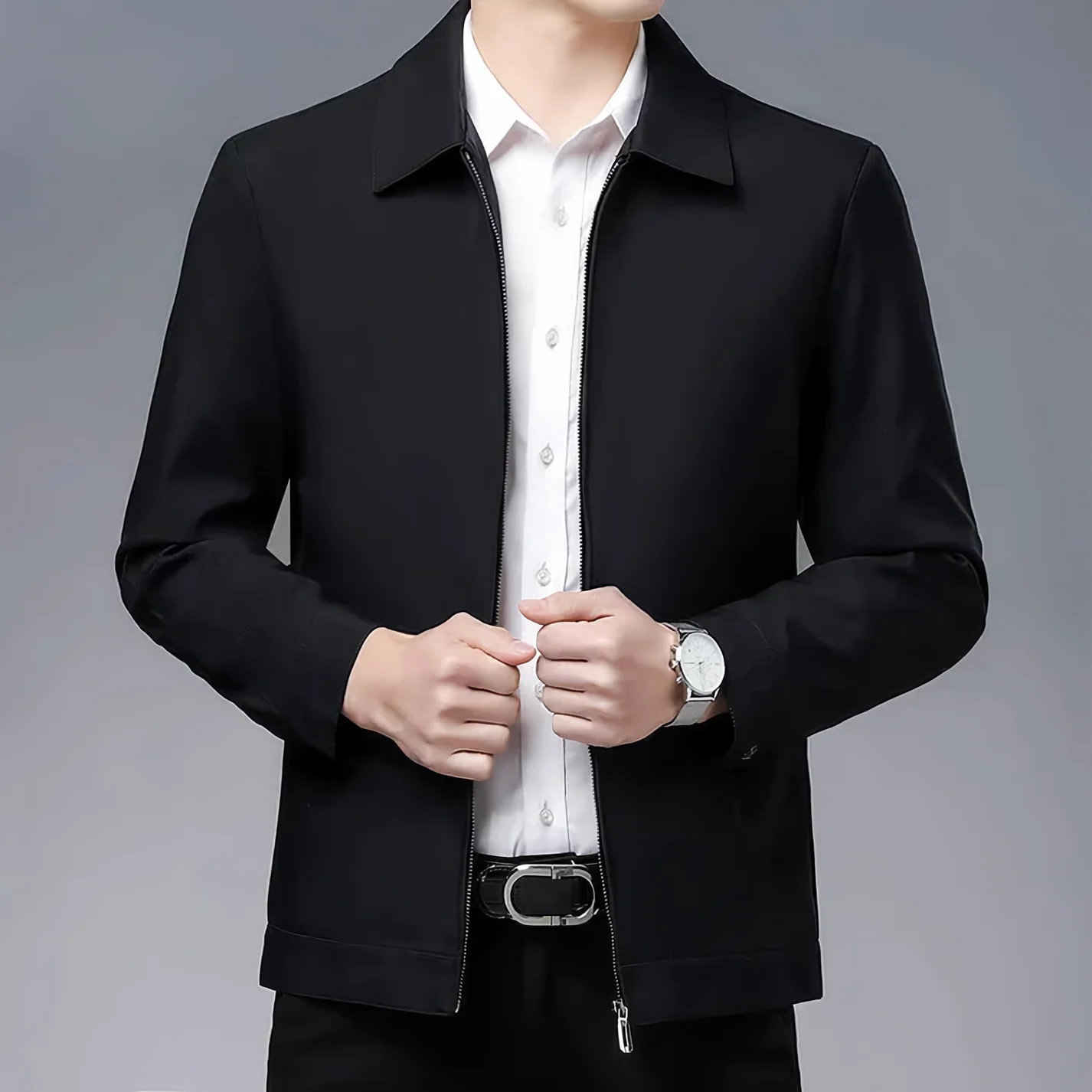 Veste à Fermeture Zippée pour Hommes avec Coupe Ajustée | Idéal pour Tenues Quotidiennes
