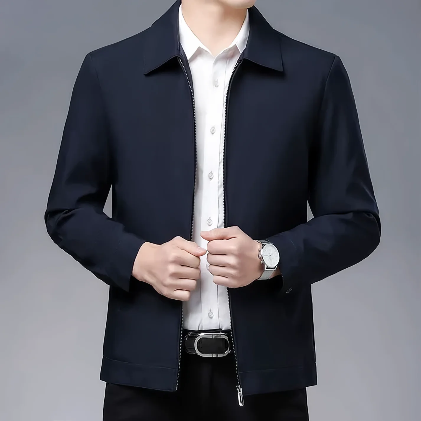 Veste à Fermeture Zippée pour Hommes avec Coupe Ajustée | Idéal pour Tenues Quotidiennes