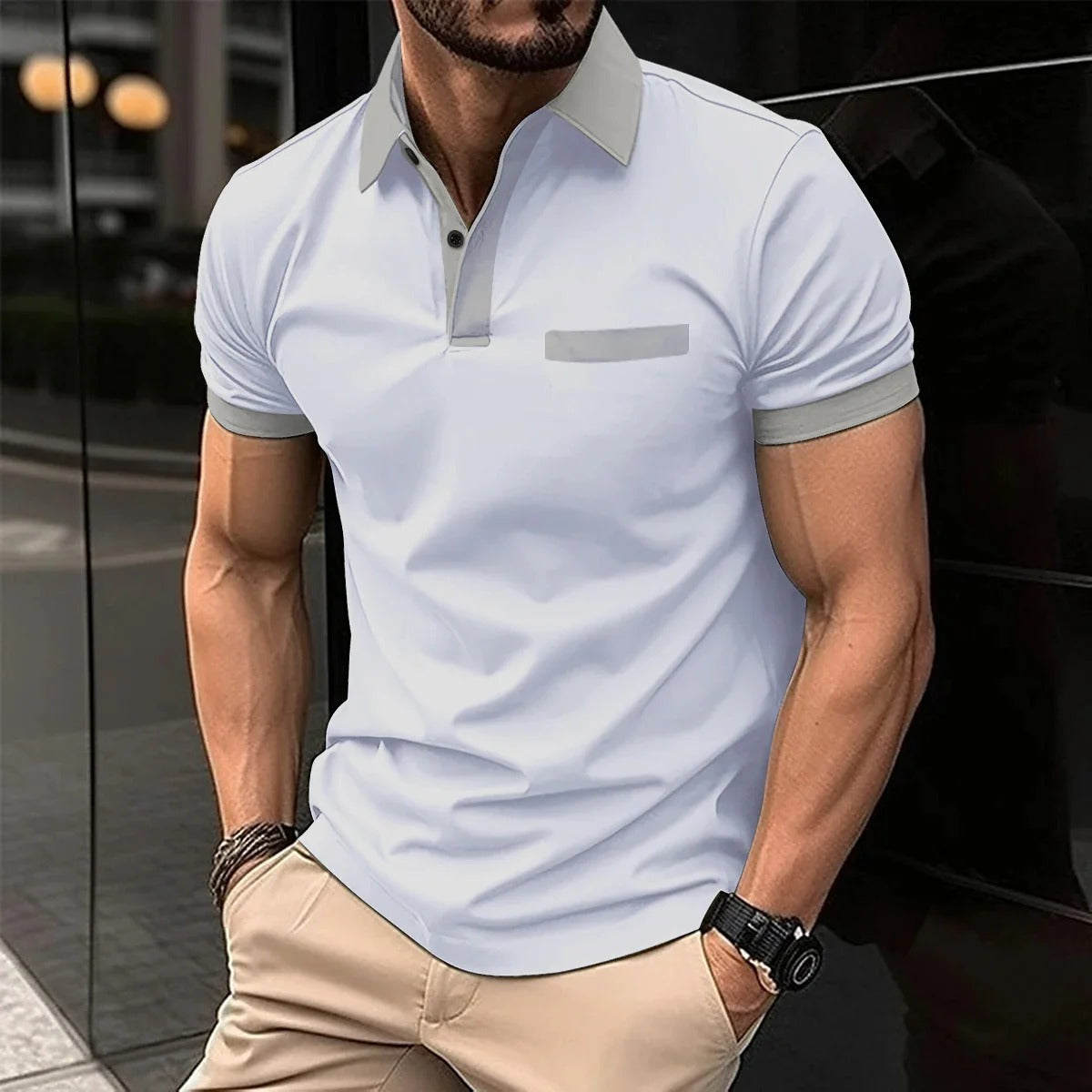 Polo à Rayures avec Col Classique pour Homme Grande Taille | Idéal pour l’Été