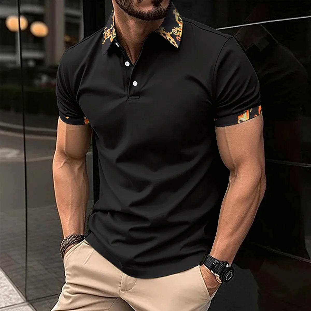 Polo à Rayures avec Col Classique pour Homme Grande Taille | Idéal pour l’Été