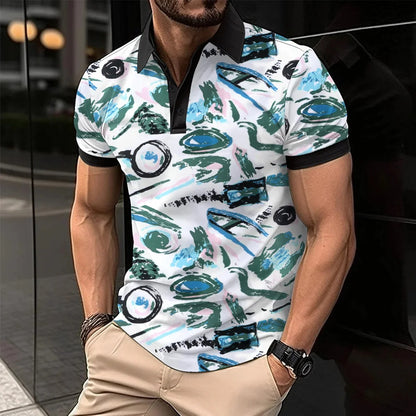 Polo à Rayures avec Col Classique pour Homme Grande Taille | Idéal pour l’Été