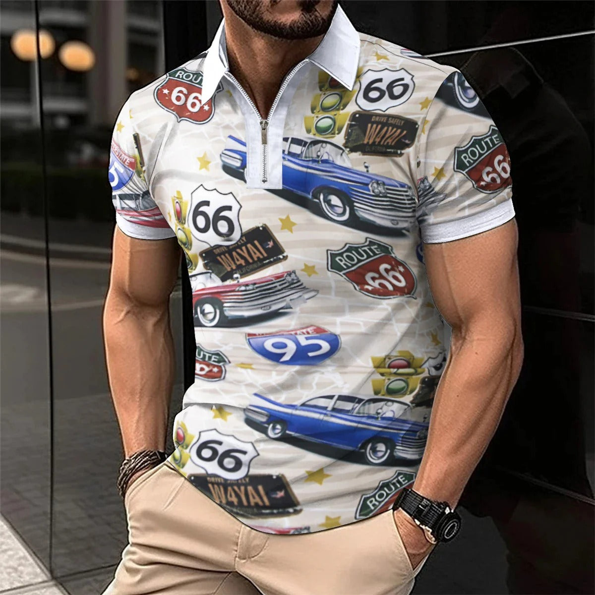 Polo à Rayures avec Col Classique pour Homme Grande Taille | Idéal pour l’Été