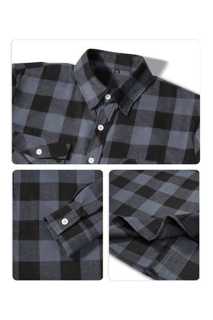 Chemise À Carreaux À Manches Longues pour Hommes | Idéale pour Le Printemps Et L’Automne