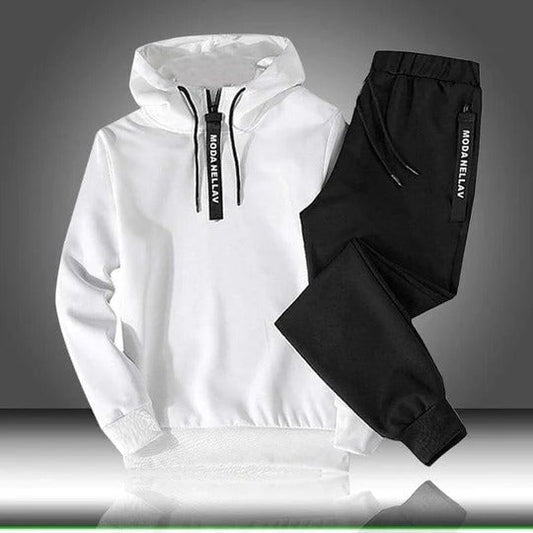 Survêtement avec Sweat À Capuche Quart-Zip Et Pantalon Fuselé pour Homme | Idéal pour Le Printemps Et L’Automne