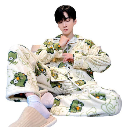 Ensemble De Pyjama Pour Homme Avec Motif Uni Pour Un Usage À La Maison | Idéal Pour L’Hiver