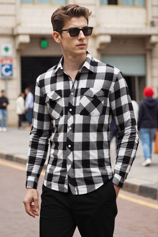 Chemise À Carreaux À Manches Longues pour Hommes | Idéale pour Le Printemps Et L’Automne
