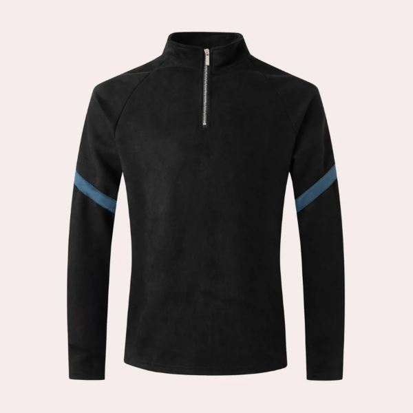 Pull À Col Zippé Avec Manches Rayées Pour Homme | Idéal Pour Les Saisons Automne-Hiver
