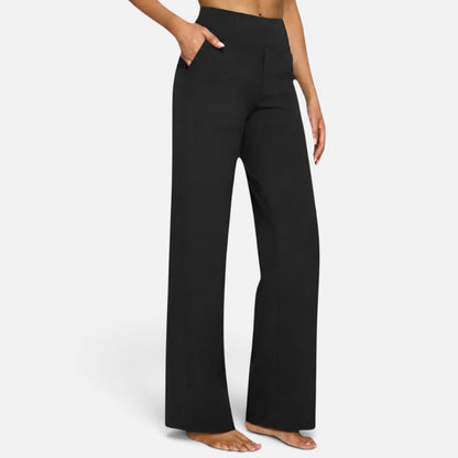 Pantalon taille haute à jambes larges pour femme | Idéal pour l’automne