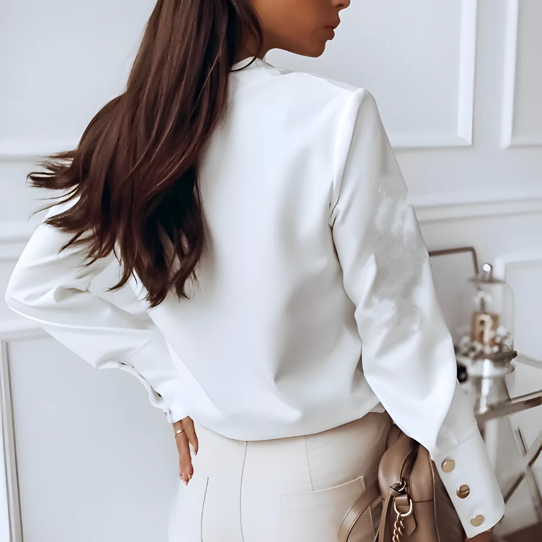 Chemise Avec Boutons Asymétriques Et Manches Longues Pour Femmes | Idéal Pour Usage Quotidien
