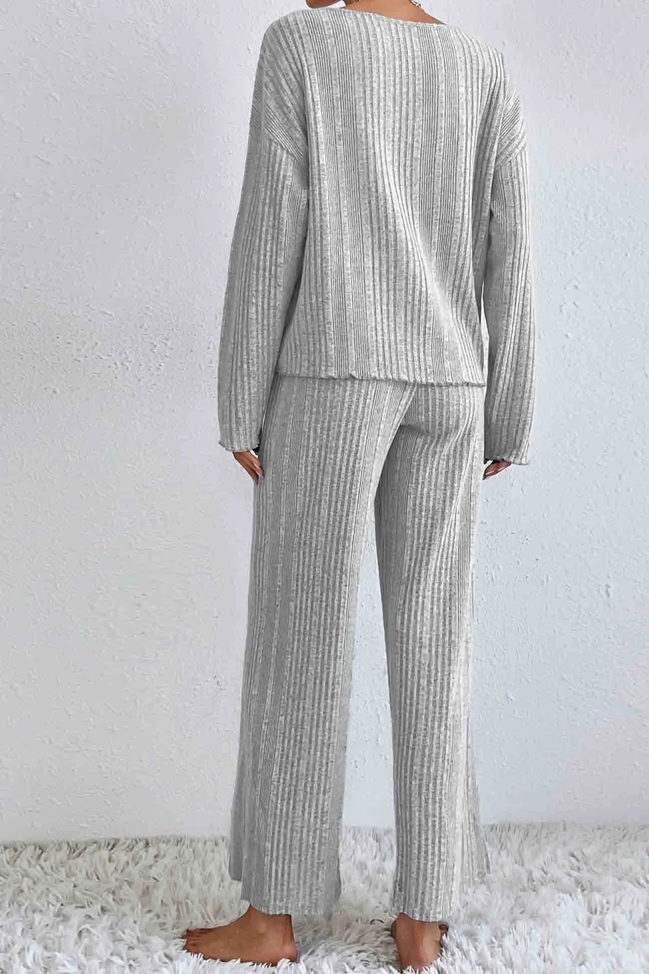 Ensemble Deux Pièces À Col En V avec Pantalon Long pour Femmes | Idéal pour Un Usage Quotidien