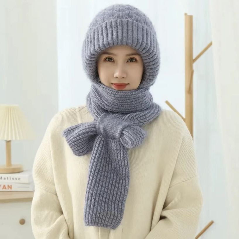 Bonnet avec Écharpe Intégrée pour Adultes | Idéal pour L’Hiver