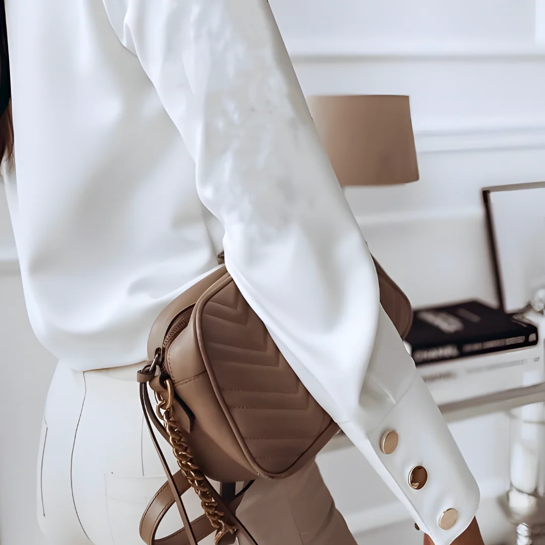 Chemise Avec Boutons Asymétriques Et Manches Longues Pour Femmes | Idéal Pour Usage Quotidien