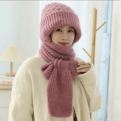 Bonnet avec Écharpe Intégrée pour Adultes | Idéal pour L’Hiver