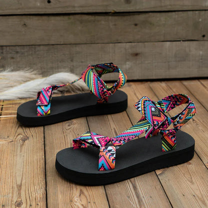 Sandales avec Brides Réglables à Motifs pour Femmes | Idéales pour l’Été et les Vacances