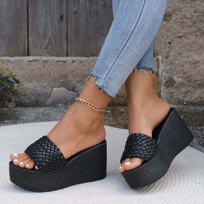 Mules Compensées À Enfiler Avec Bride Large Pour Femmes | Idéal Pour Saisons Chaudes
