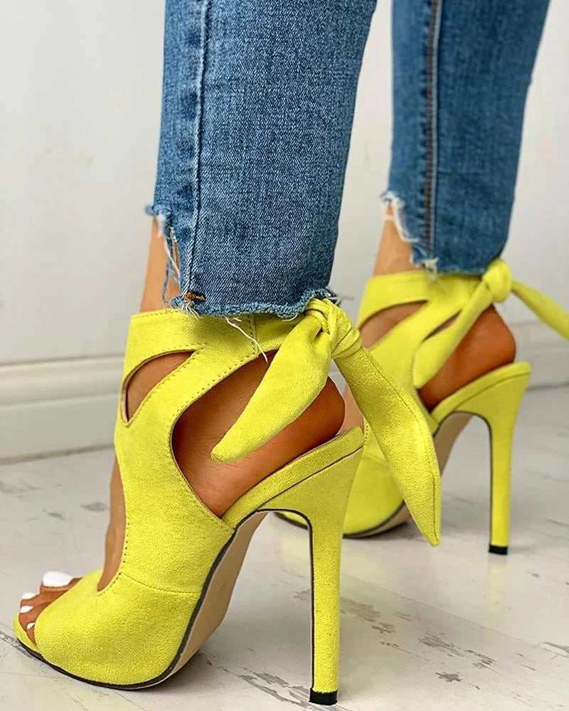 Escarpins Ouverts Avec Fermeture À Lacets Pour Femmes | Idéal Pour Les Occasions Estivales
