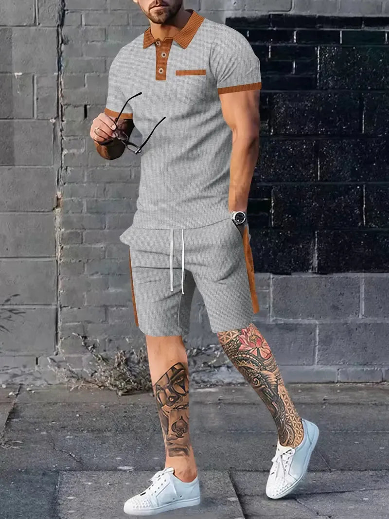 Ensemble Sport et Détente Deux Pièces avec T-Shirt et Pantalon pour Homme | Idéal pour les Activités Estivales