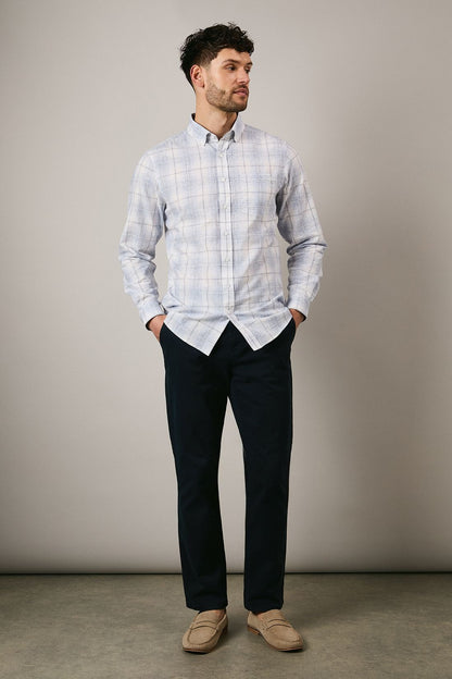 Chemise À Col Boutonné avec Motif À Carreaux Dégradé pour Homme | Idéale pour Un Usage Quotidien