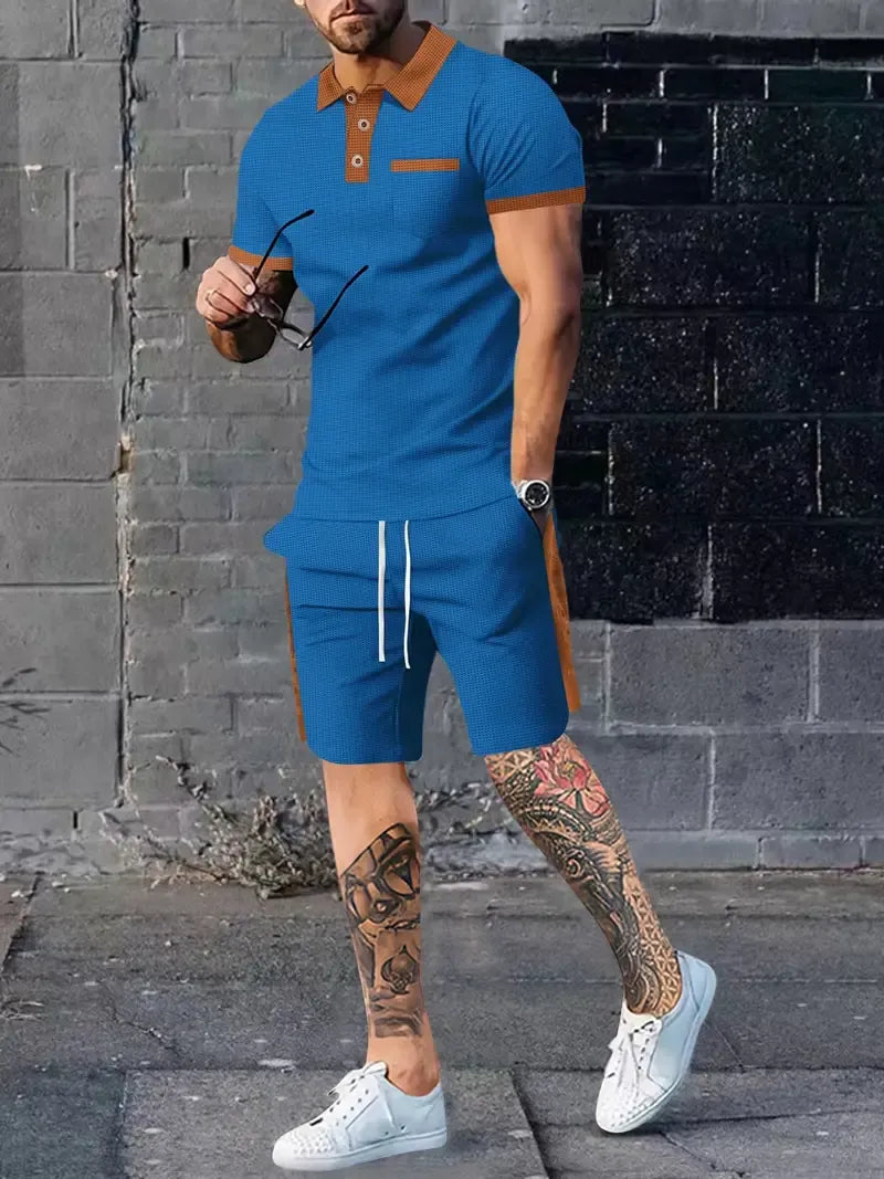 Ensemble Sport et Détente Deux Pièces avec T-Shirt et Pantalon pour Homme | Idéal pour les Activités Estivales