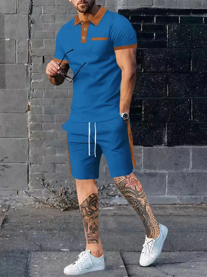 Ensemble Sport et Détente Deux Pièces avec T-Shirt et Pantalon pour Homme | Idéal pour les Activités Estivales