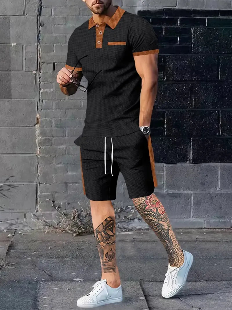 Ensemble Sport et Détente Deux Pièces avec T-Shirt et Pantalon pour Homme | Idéal pour les Activités Estivales