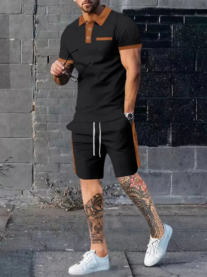 Ensemble Sport et Détente Deux Pièces avec T-Shirt et Pantalon pour Homme | Idéal pour les Activités Estivales