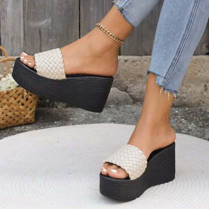Mules Compensées À Enfiler Avec Bride Large Pour Femmes | Idéal Pour Saisons Chaudes
