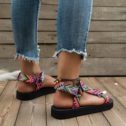 Sandales avec Brides Réglables à Motifs pour Femmes | Idéales pour l’Été et les Vacances